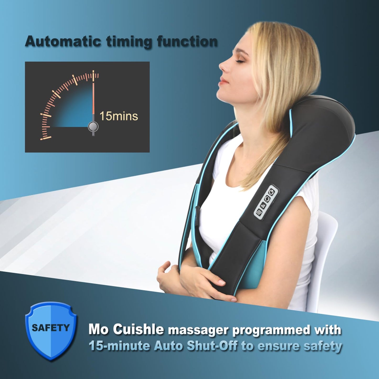 Mo Cuishle Shiatsu Neck Massager for Pain Relief – Deep Kneading Back Shoulder Massage with Heat – Ideal for Valentine’s Day, Christmas, Mother's Day, Father's Day, Gifts for Men Women Mom Dad Her Him