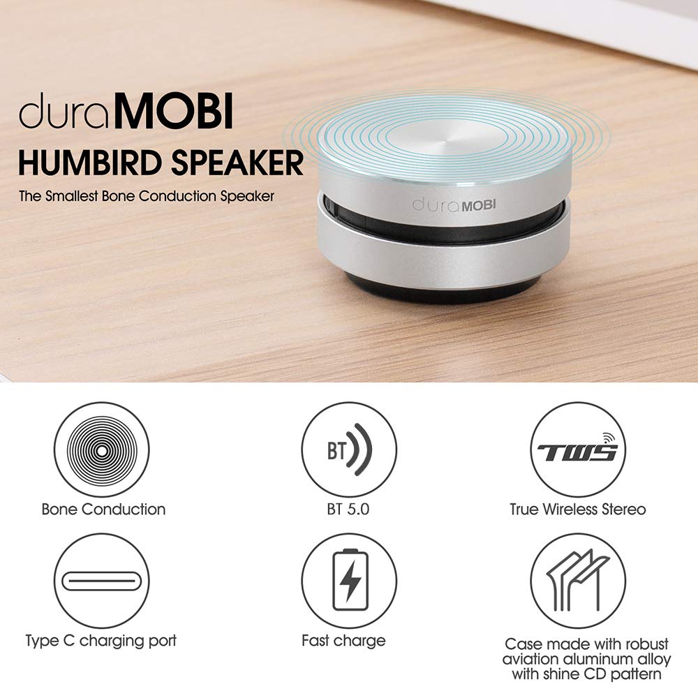 Wirelessly BT Mini Speaker Bone Conduction Wireless, Stereo Bass Sound Creative Portable Speaker Mini Size Music Player Built-in Mic Sound Box for Home,Outdoor,Travel