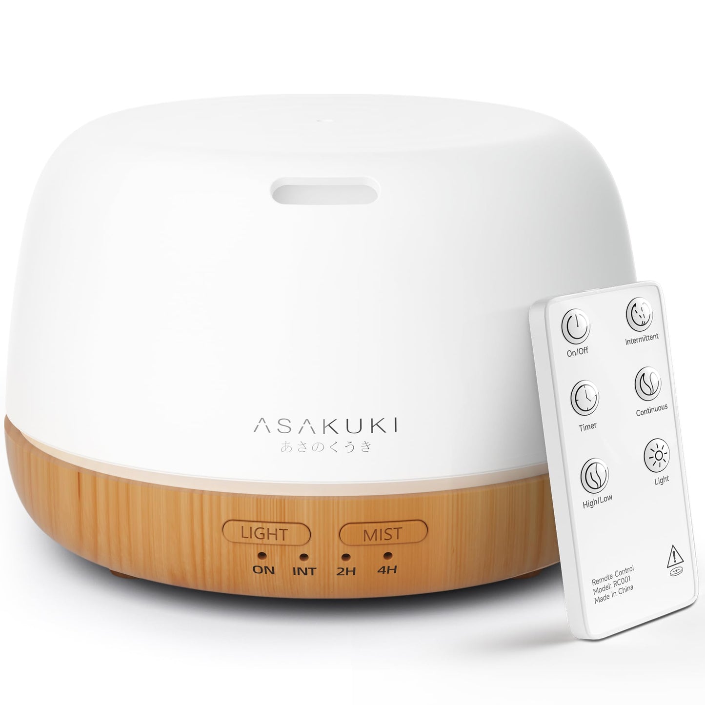 ASAKUKI Essential Oil Diffuser for Home, 500ML Aromatherapy Diffuser Humidifier with Remote Control, 7 Color LED Lights, Quiet Cool Mist Diffuser for Bedroom, Office, Gift for Mom (Yellow)