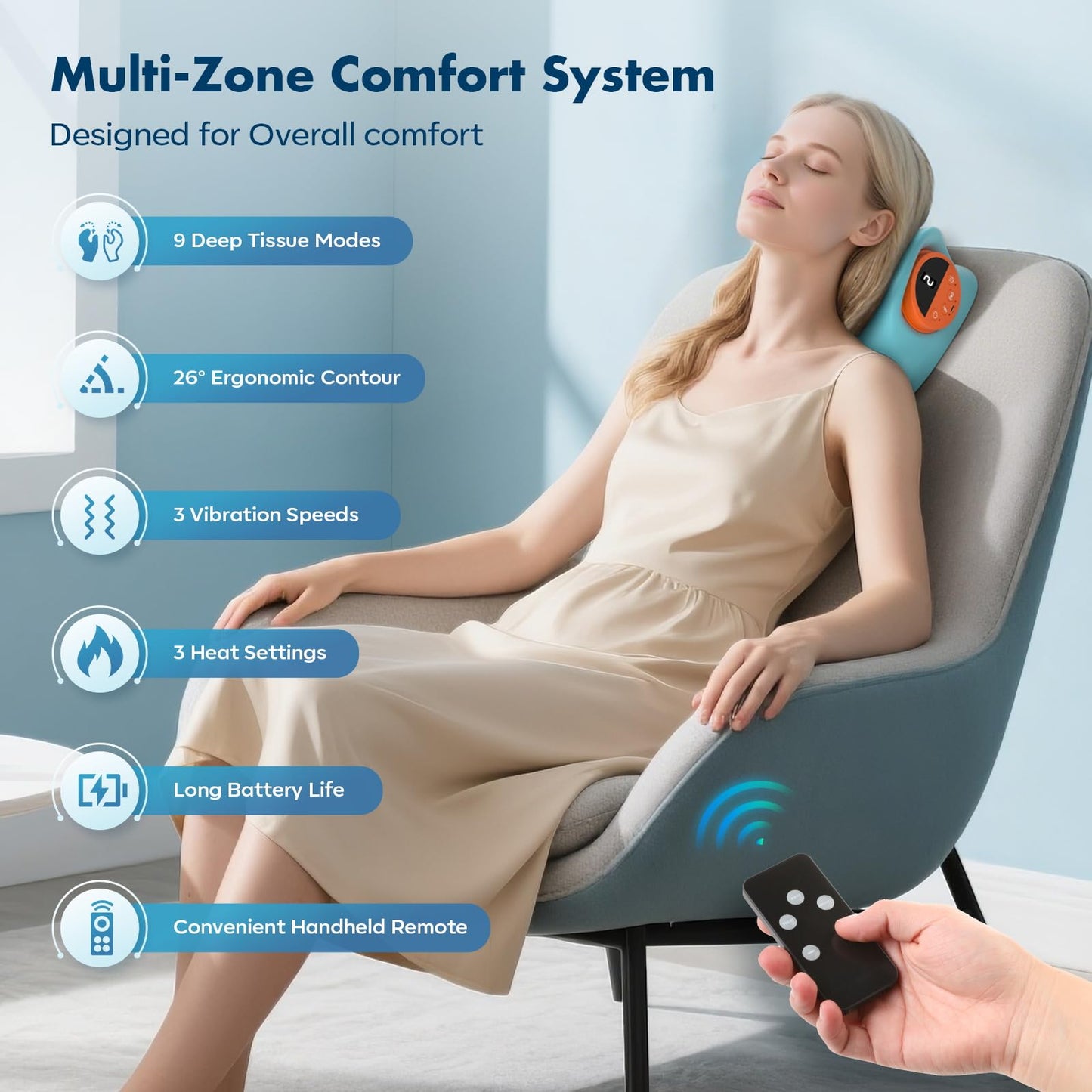Smedz Neck Massager 2026 New Upgrade 3 in 1 Portable Massager with Heat and Comfortable Stretching - Adjustable Intensity for Neck and Shoulder Relaxation at Home, Office