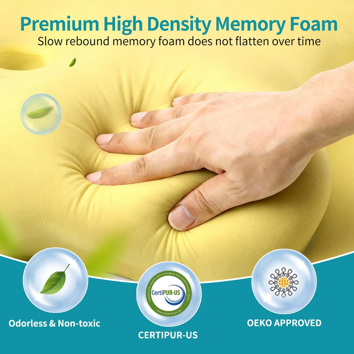 Besyodo Cervical Neck Pillow for Pain Relief - Ergonomic Memory Foam Pillow for Sleeping, Contour Side Sleeper Pillow for Neck Support, Cooling Orthopedic Pillow Bed Pillow for Back Stomach Sleepers