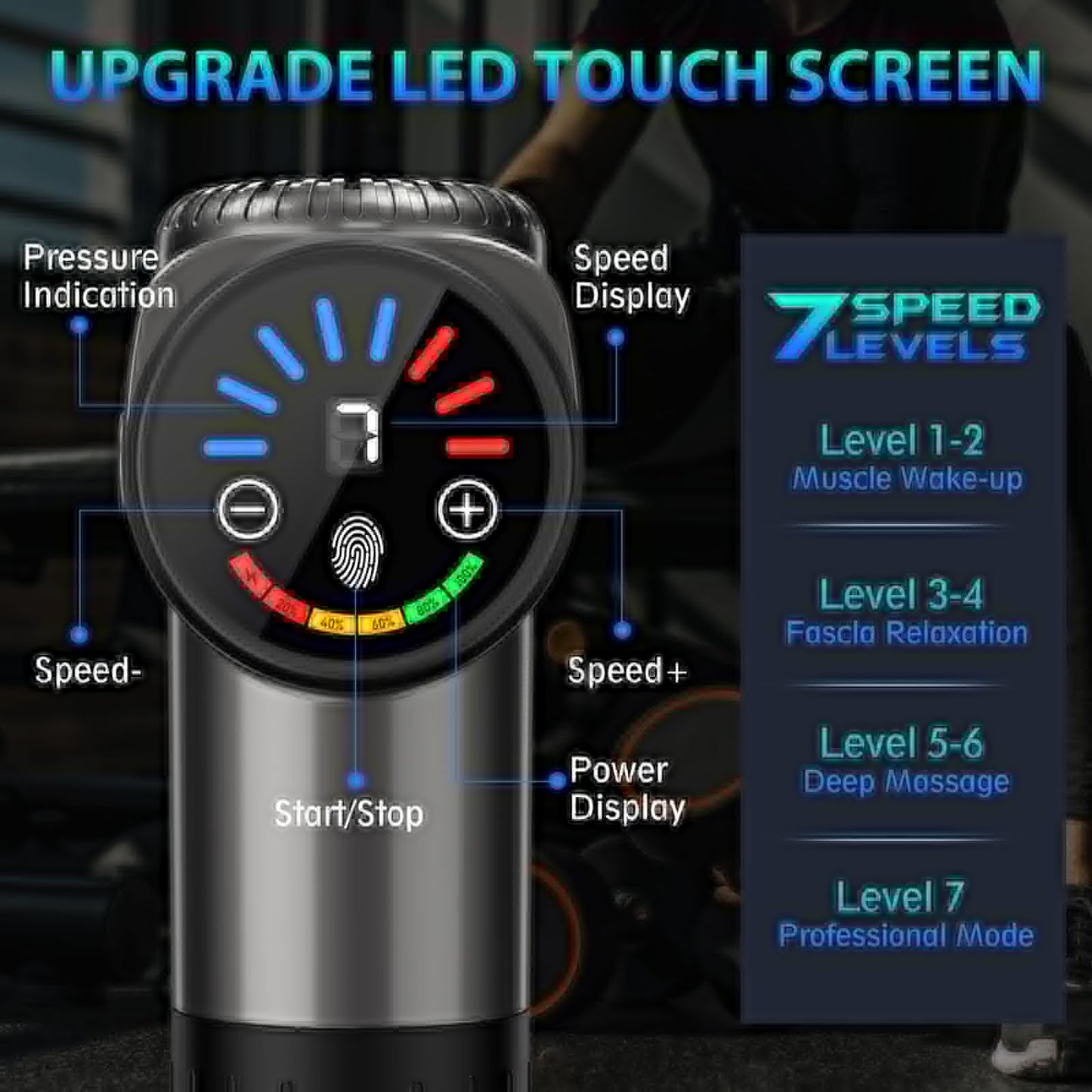 TOLOCO Massage Gun, Deep Tissue Back Massage for Athletes for Pain Relief, Percussion Massager with 10 Massages Heads & Silent Brushless Motor, Mothers Day Gifts, Black
