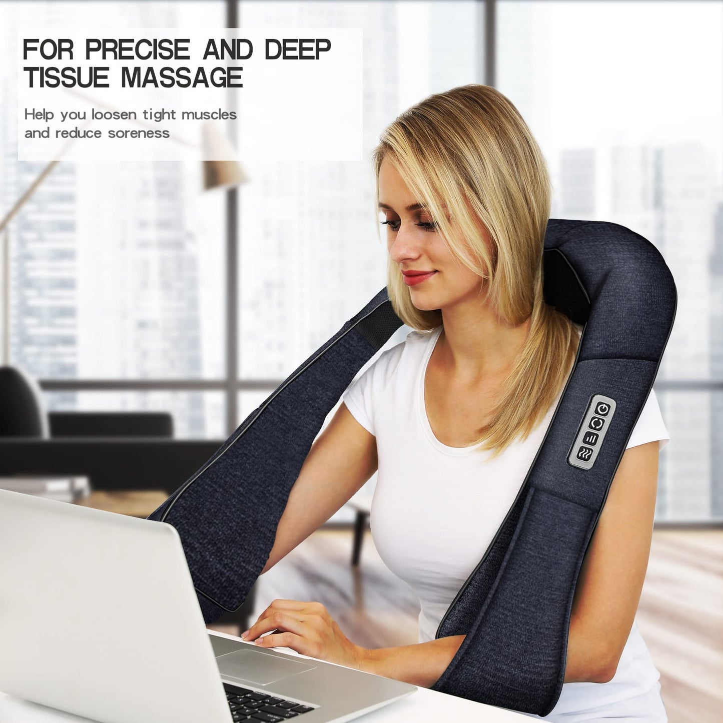 Mo Cuishle Shiatsu Neck Massager for Pain Relief – Deep Kneading Back Shoulder Massage with Heat – Ideal for Valentine’s Day, Christmas, Mother's Day, Father's Day, Gifts for Men Women Mom Dad Her Him