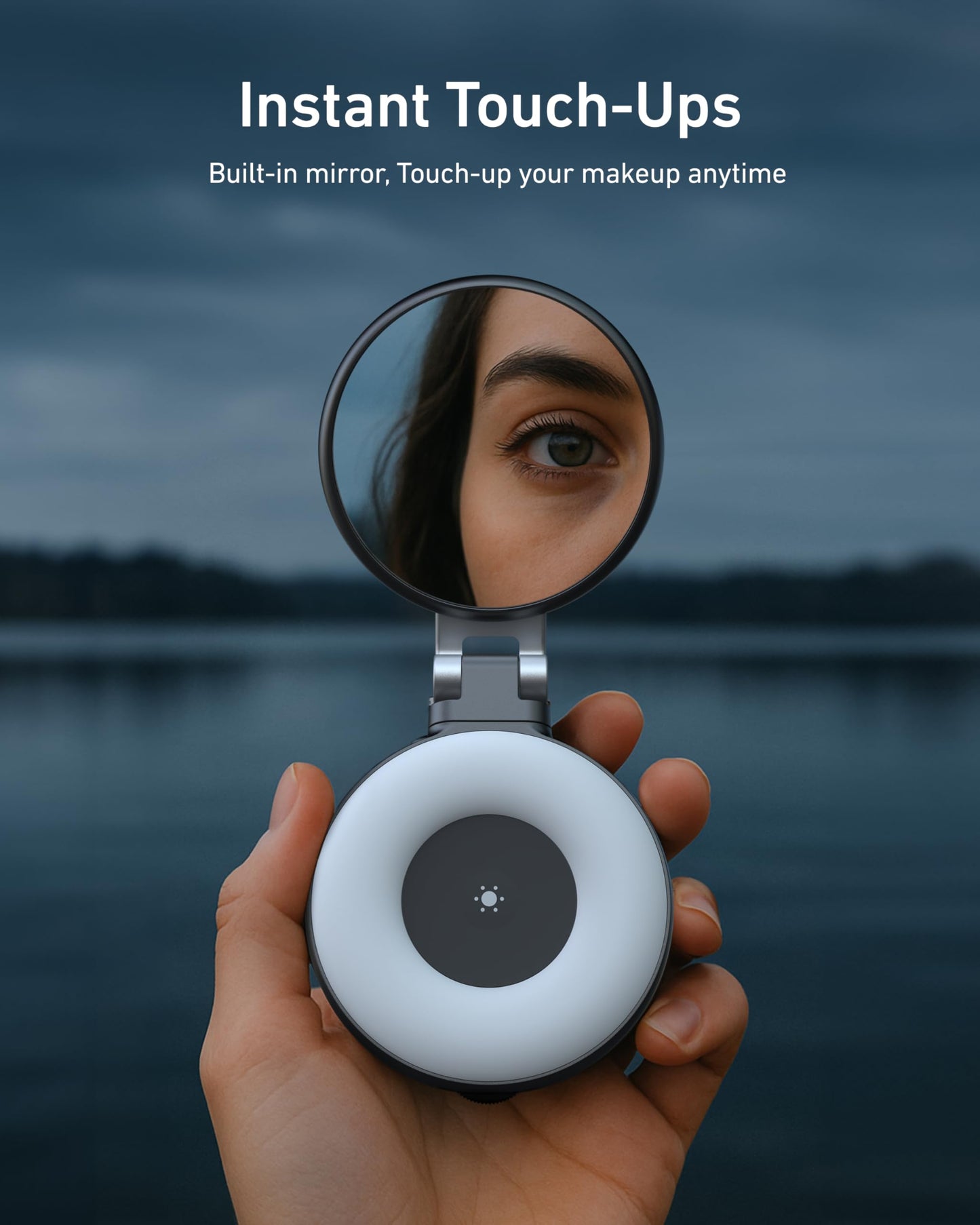 TELESIN C03 Magnetic Selfie Light, Phone Light Compatible with iPhone Magsafe, CRI97 360° LED Selfie Ring Fill Light with Mirror for Selfies/Photography/TikTok/Zoom Calls/Video Conference