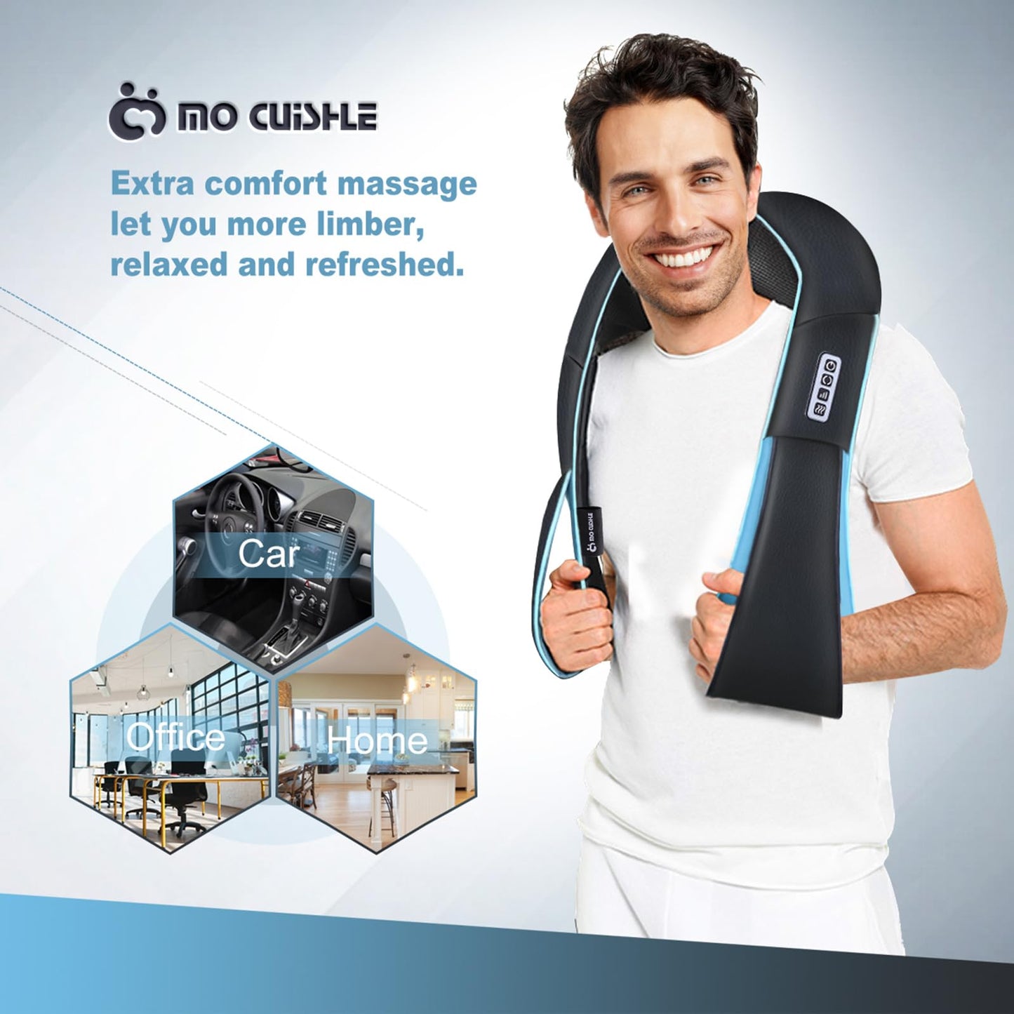 Mo Cuishle Shiatsu Neck Massager for Pain Relief – Deep Kneading Back Shoulder Massage with Heat – Ideal for Valentine’s Day, Christmas, Mother's Day, Father's Day, Gifts for Men Women Mom Dad Her Him