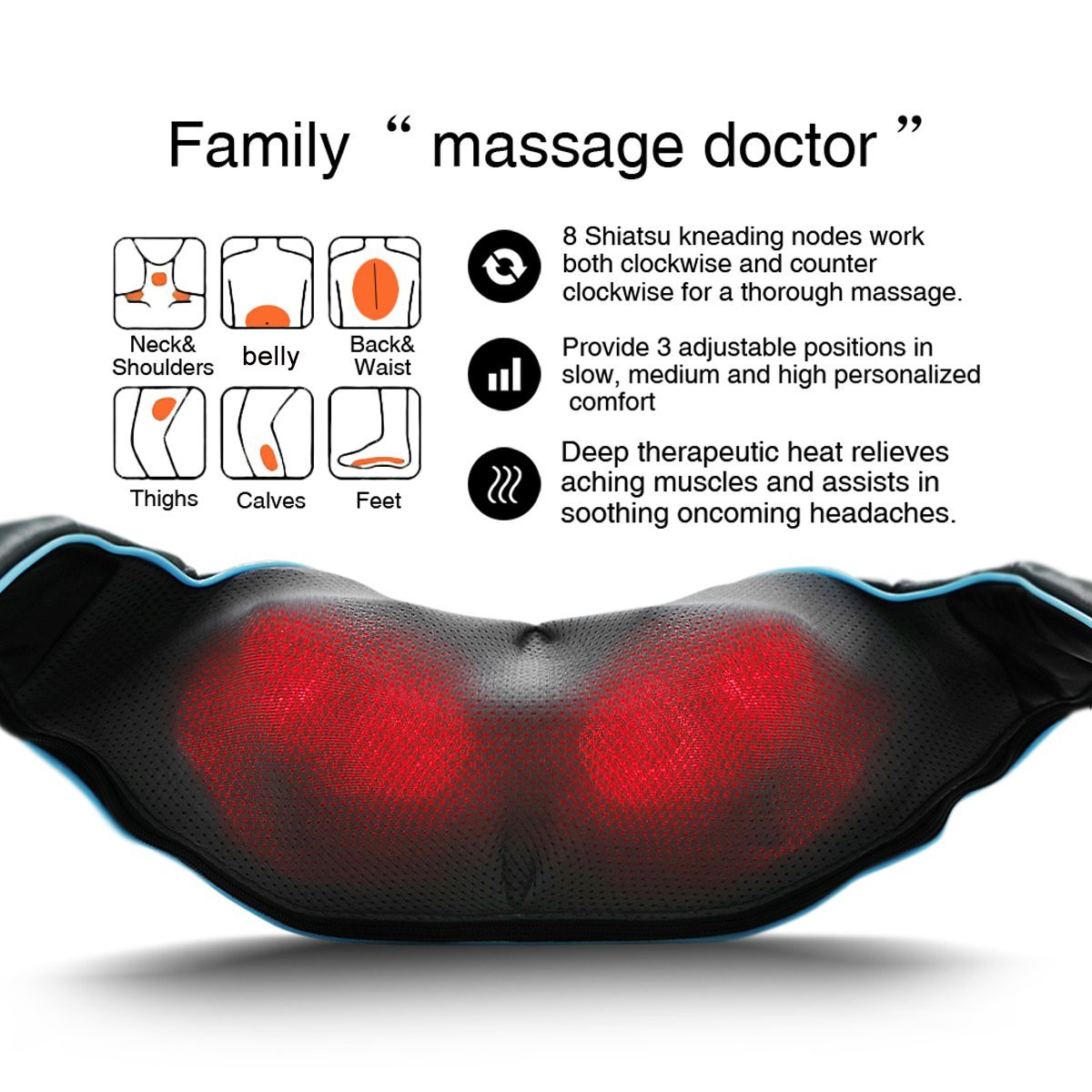 Mo Cuishle Shiatsu Neck Massager for Pain Relief – Deep Kneading Back Shoulder Massage with Heat – Ideal for Valentine’s Day, Christmas, Mother's Day, Father's Day, Gifts for Men Women Mom Dad Her Him
