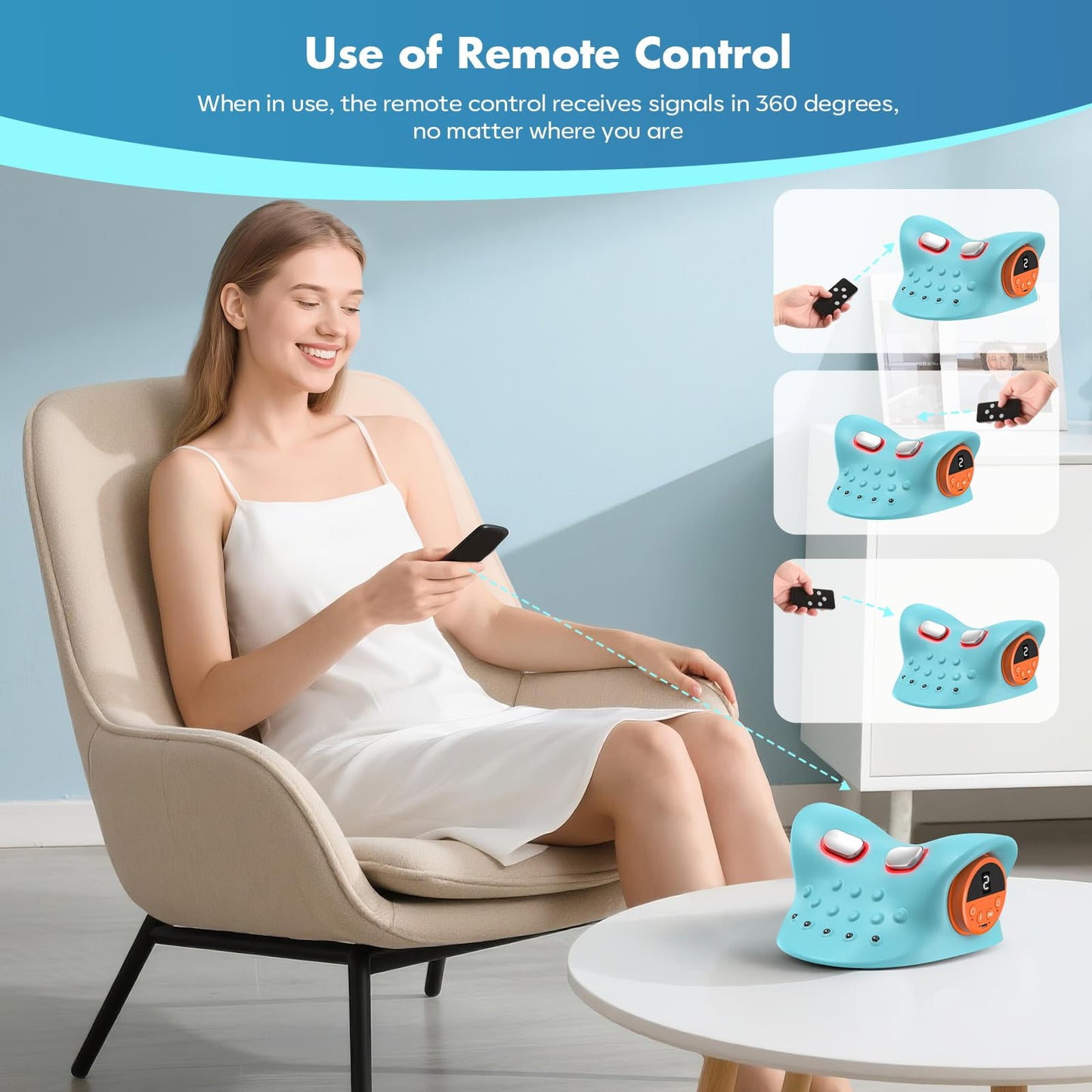 Smedz Neck Massager 2026 New Upgrade 3 in 1 Portable Massager with Heat and Comfortable Stretching - Adjustable Intensity for Neck and Shoulder Relaxation at Home, Office