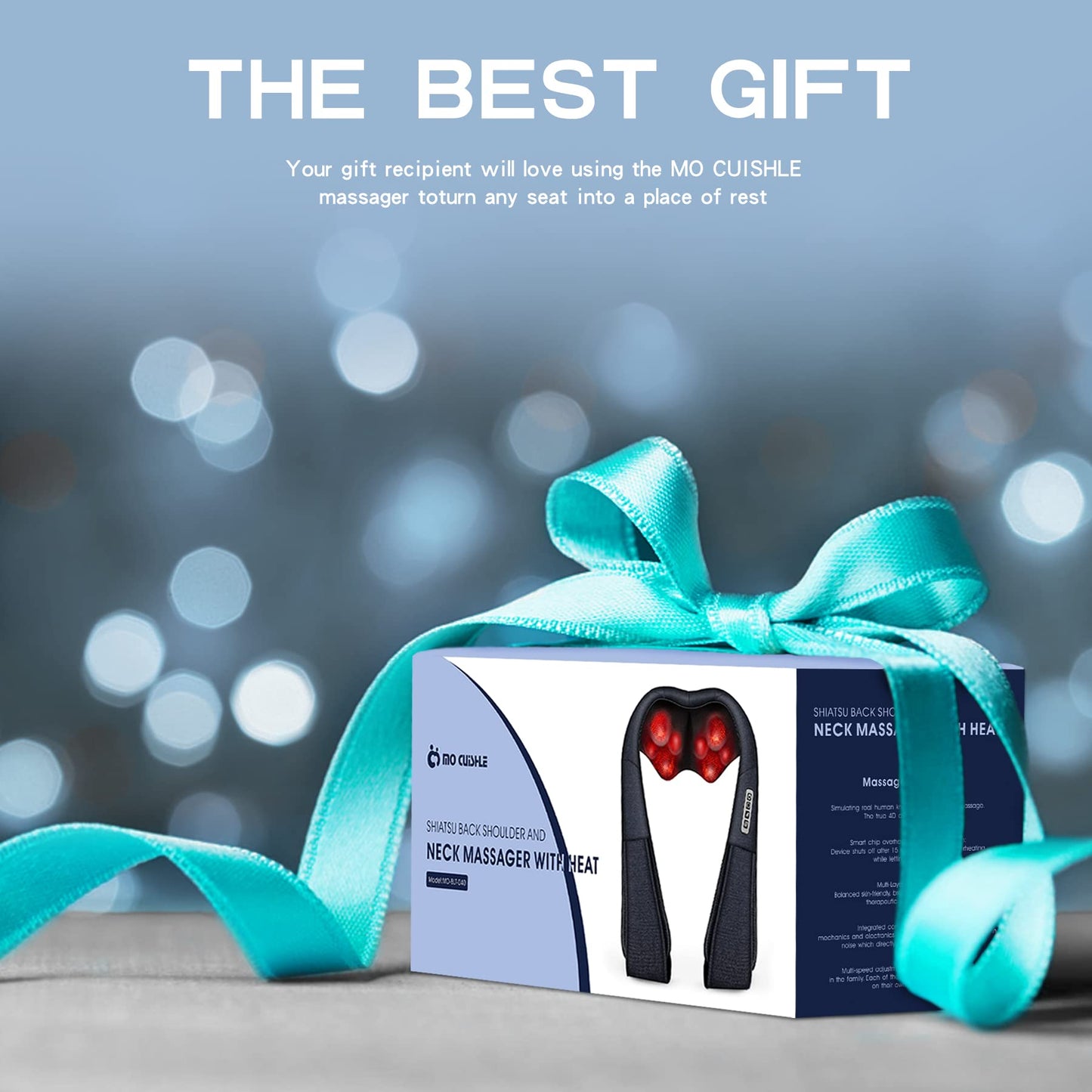 Mo Cuishle Shiatsu Neck Massager for Pain Relief – Deep Kneading Back Shoulder Massage with Heat – Ideal for Valentine’s Day, Christmas, Mother's Day, Father's Day, Gifts for Men Women Mom Dad Her Him