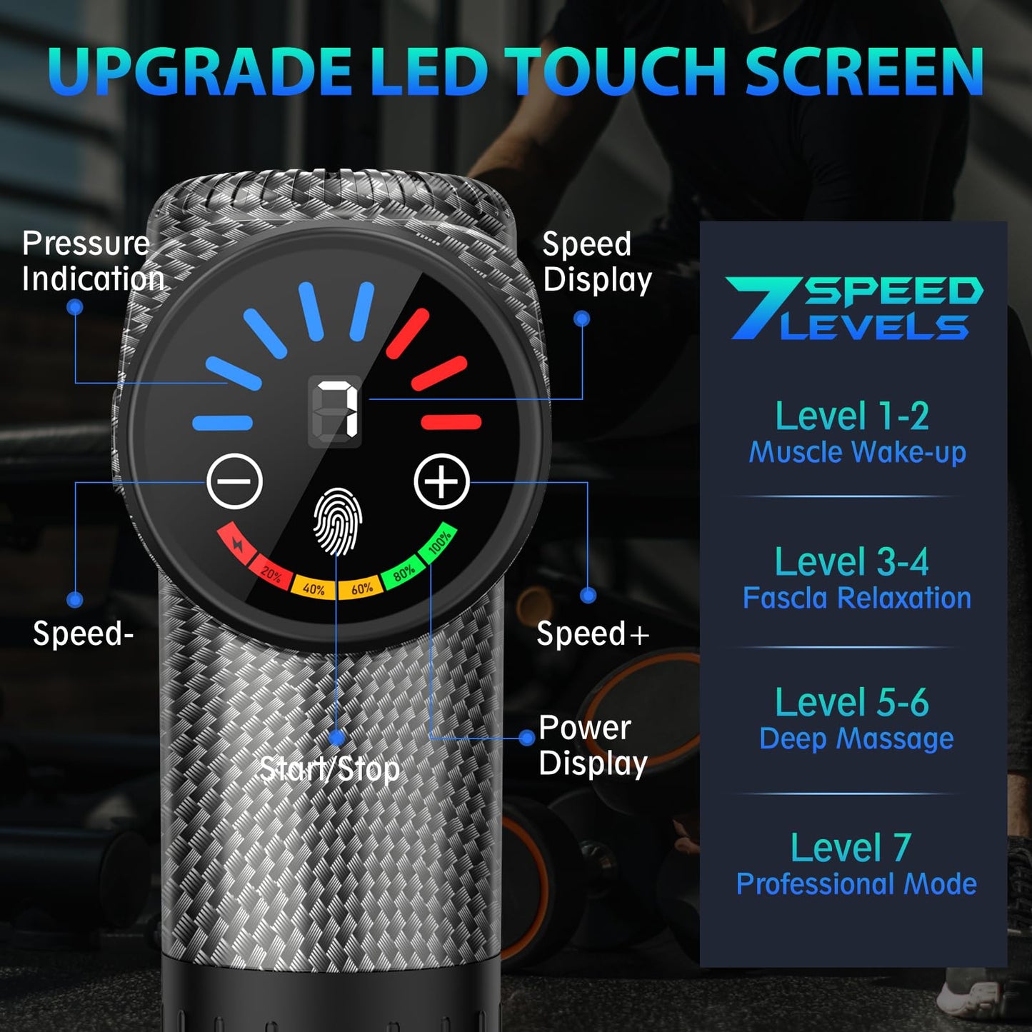 TOLOCO Massage Gun, Deep Tissue Back Massage for Athletes for Pain Relief, Percussion Massager with 10 Massages Heads & Silent Brushless Motor, Mothers Day Gifts, Black
