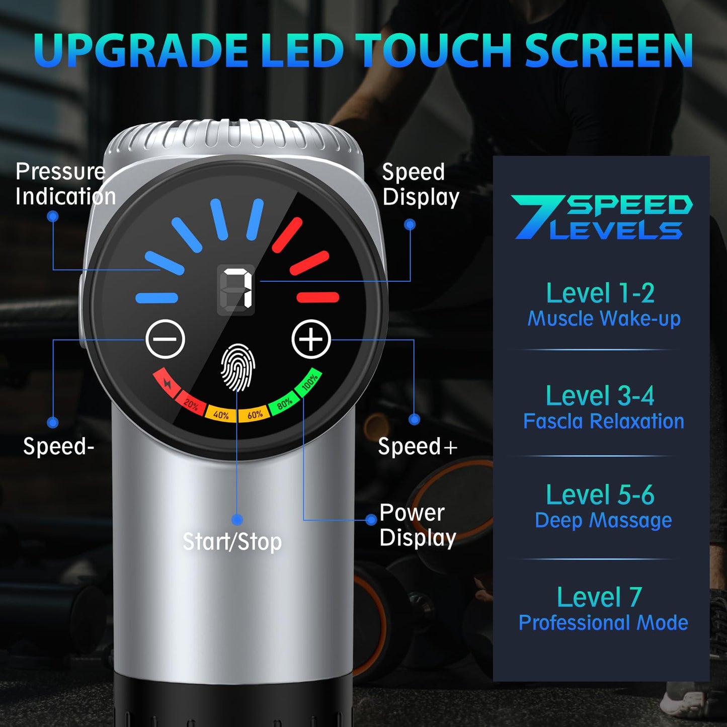 TOLOCO Massage Gun, Deep Tissue Back Massage for Athletes for Pain Relief, Percussion Massager with 10 Massages Heads & Silent Brushless Motor, Mothers Day Gifts, Black