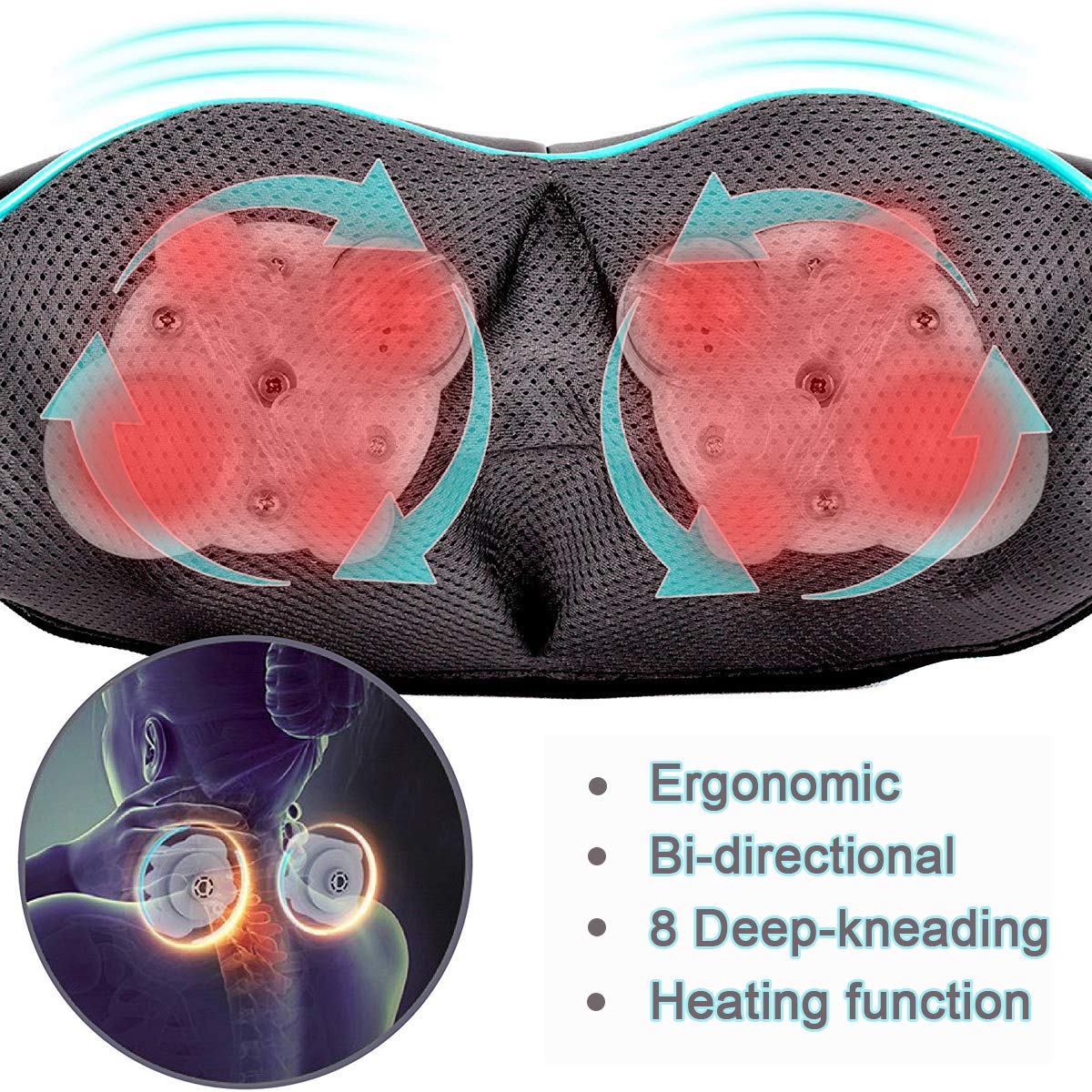 Mo Cuishle Shiatsu Neck Massager for Pain Relief – Deep Kneading Back Shoulder Massage with Heat – Ideal for Valentine’s Day, Christmas, Mother's Day, Father's Day, Gifts for Men Women Mom Dad Her Him